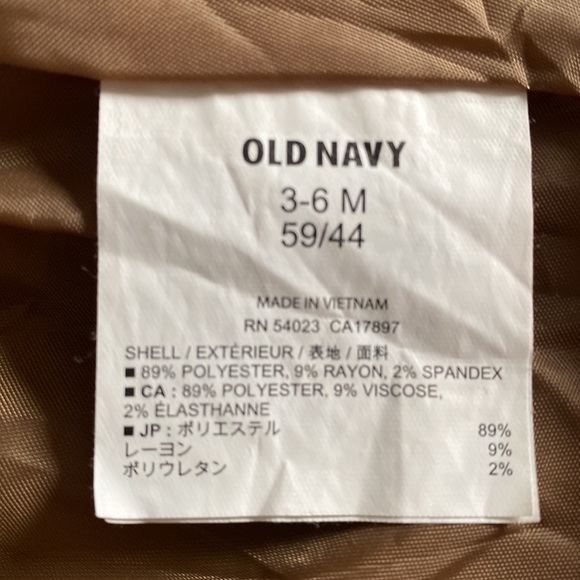 Old Navy Baby Infant Girl Khaki Pea Coat 3-6 months - Picture 5 of 6